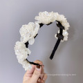 Bandeau fascia per capelli Pearl Resin Headband Luxury Hair Accessories Korean Handmade Wedding Bride Flower Hairband Sweet For Women Girls Gift